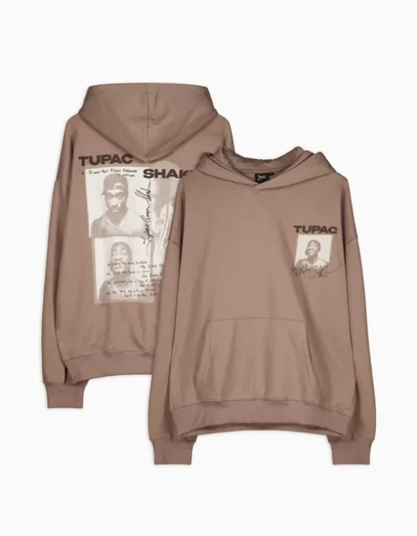 Hoodie - 2Pac - hellbraun