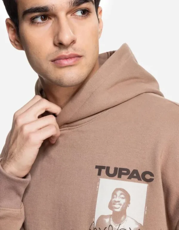 Hoodie - 2Pac - hellbraun
