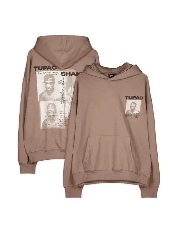 Hoodie - 2Pac - hellbraun