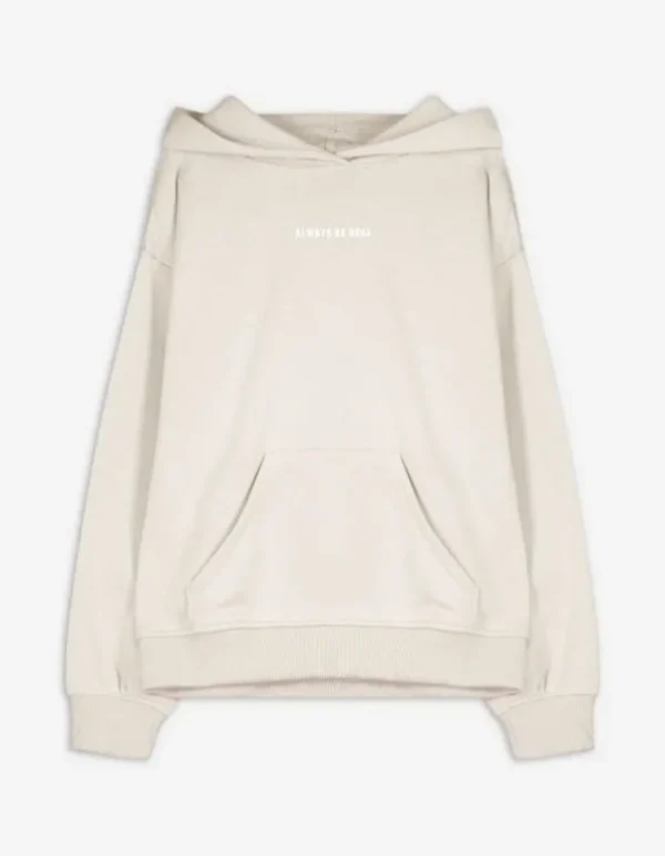 Hoodie - Print - beige