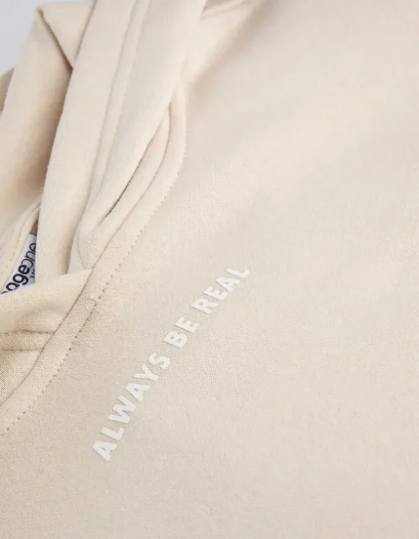 Hoodie - Print - beige