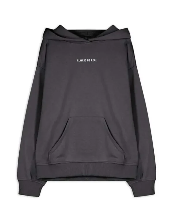 Hoodie - Print - dunkelgrau