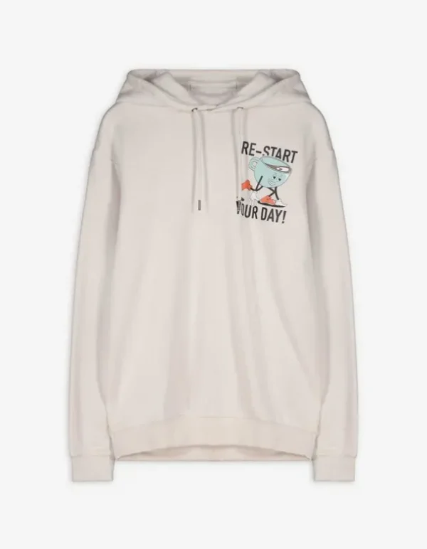 Hoodie - Rückenprint - beige