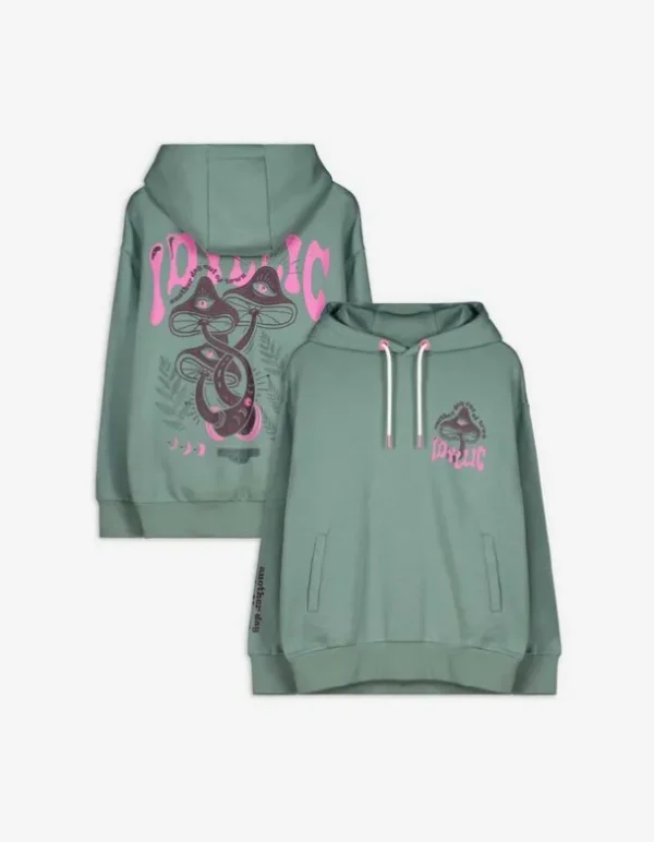Hoodie - Rückenprint - grün