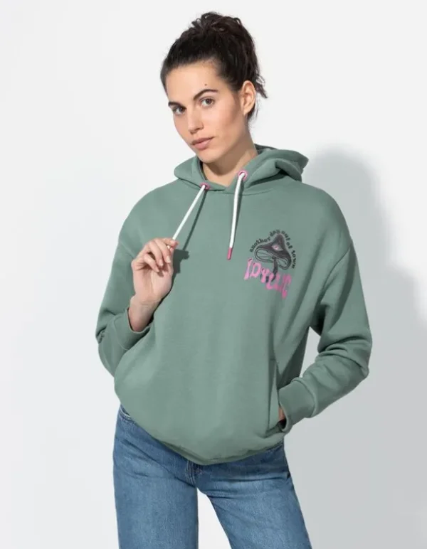 Hoodie - Rückenprint - grün
