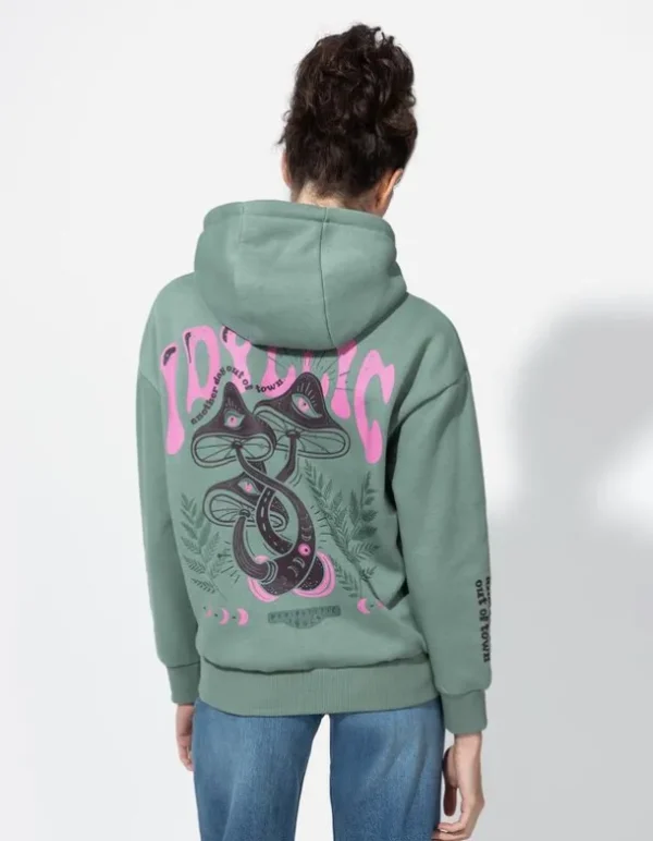 Hoodie - Rückenprint - grün