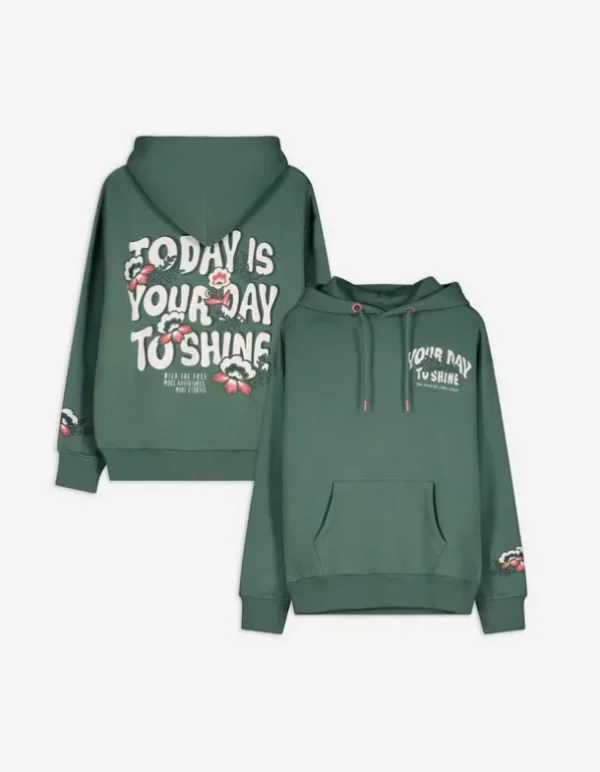 Hoodie - Rückenprint - hellgrün