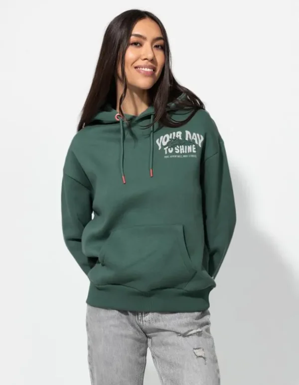 Hoodie - Rückenprint - hellgrün