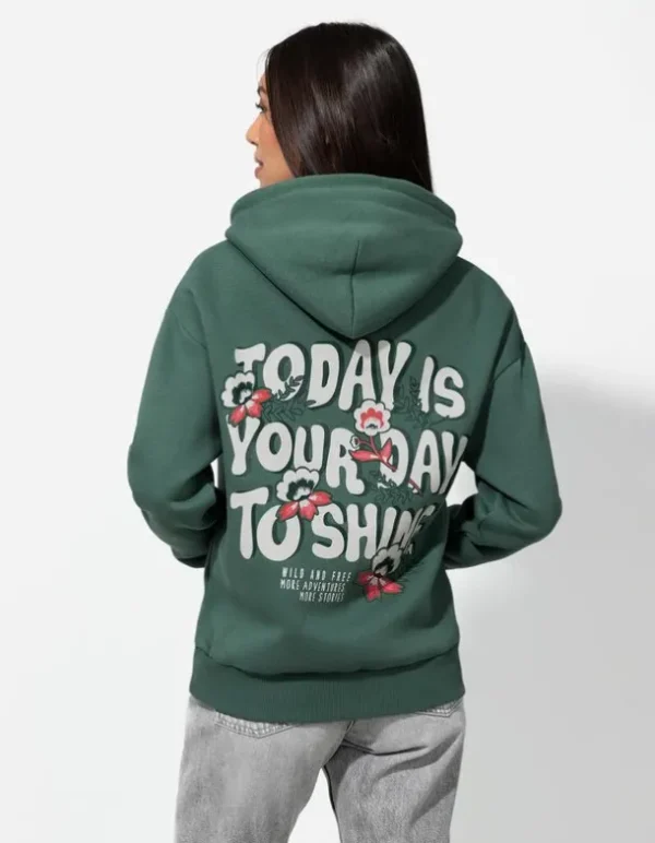 Hoodie - Rückenprint - hellgrün