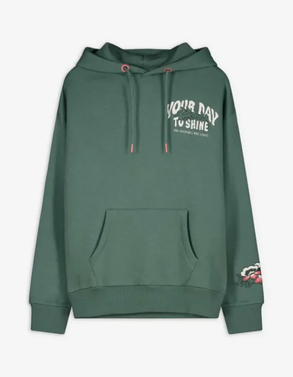 Hoodie - Rückenprint - hellgrün