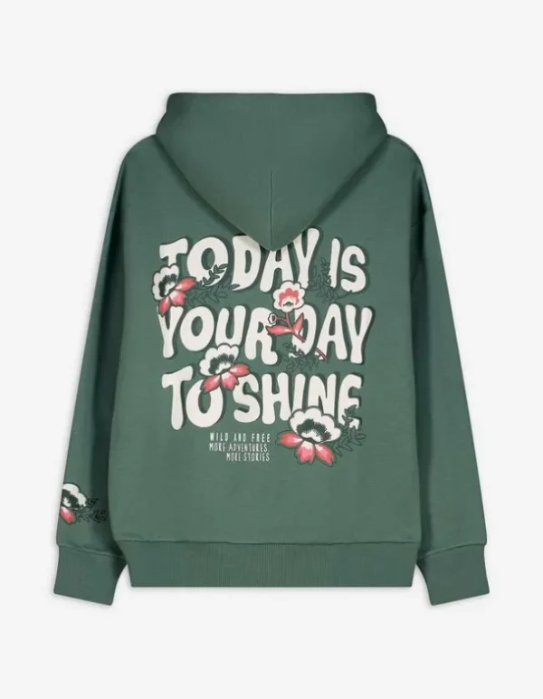 Hoodie - Rückenprint - hellgrün