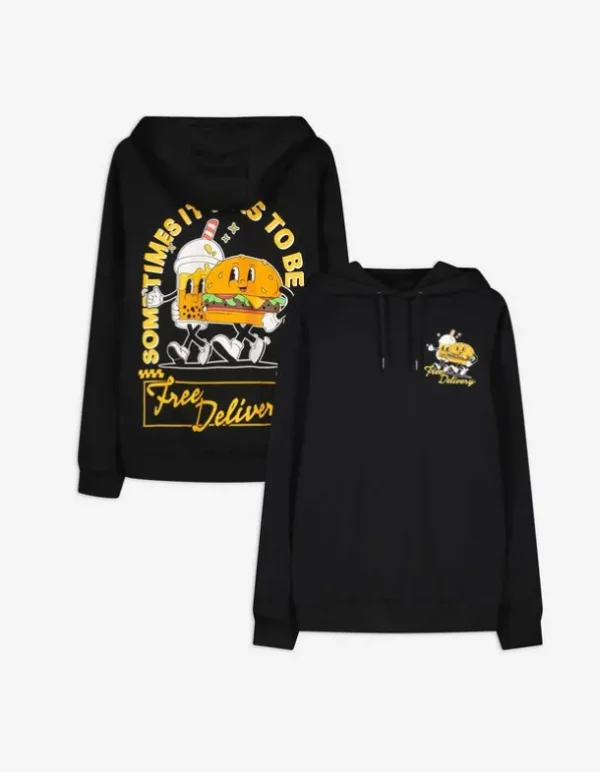 Hoodie - Rückenprint - schwarz