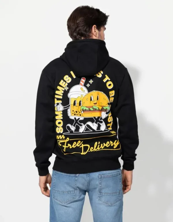 Hoodie - Rückenprint - schwarz