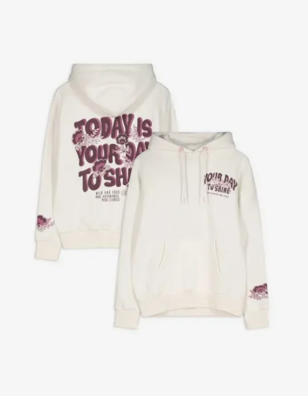 Hoodie - Rückenprint - weiß