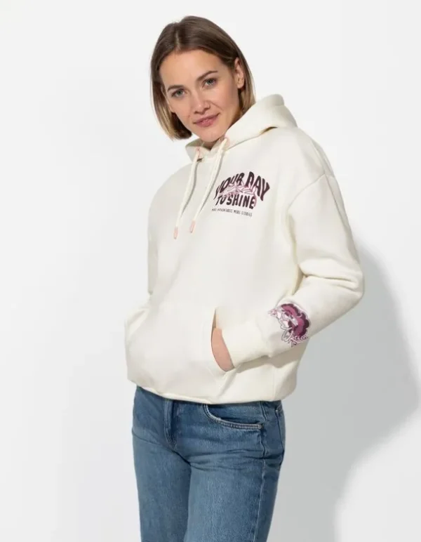 Hoodie - Rückenprint - weiß