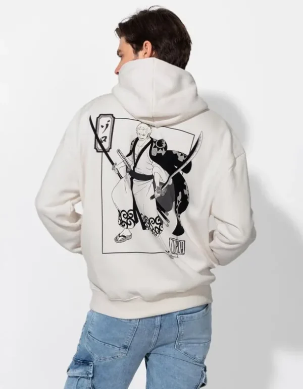 Hoodie - Rückenprint - weiß