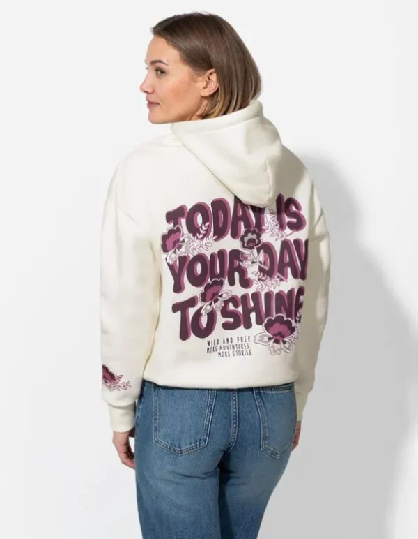 Hoodie - Rückenprint - weiß
