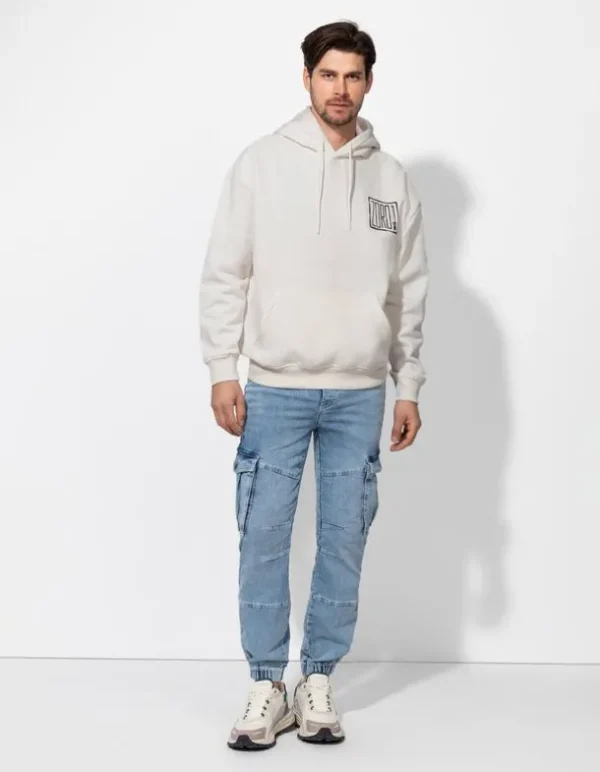 Hoodie - Rückenprint - weiß
