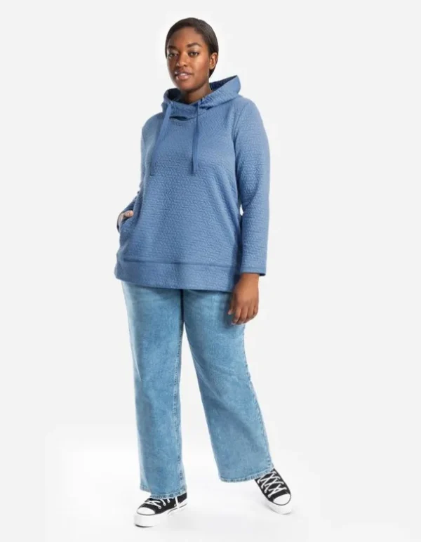 Hoodie - Ziernähte - dunkelblau