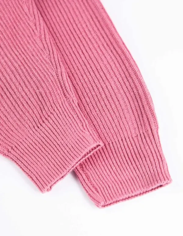 Hose - Rippstrick - pink
