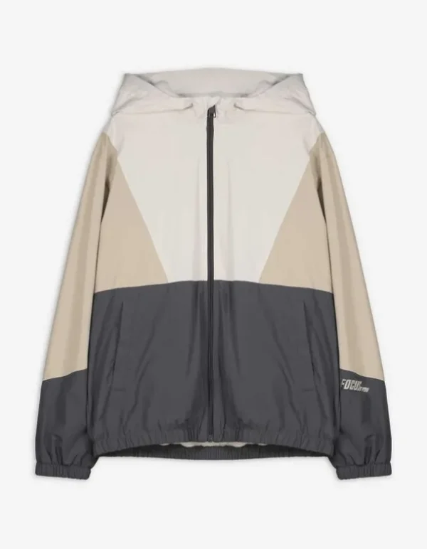 Jacke - Color-Blocking - beige