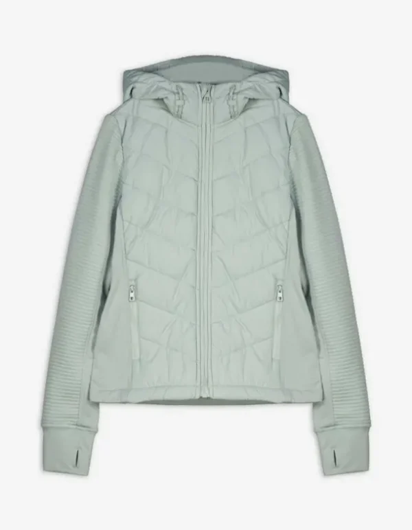 Jacke - Material-Mix - türkis