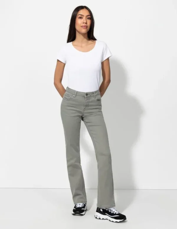 Jeans - Bootcut Fit - dunkelgrün