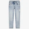 Jeans - Stickereien - hellblau