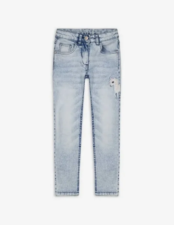 Jeans - Stickereien - hellblau