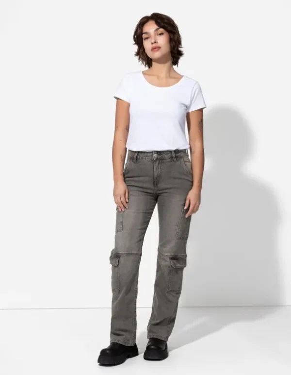 Jeans - Straight Fit - grau