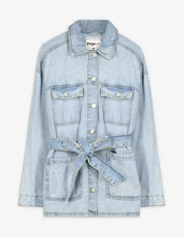 Jeansjacke - Baumwolle - hellblau