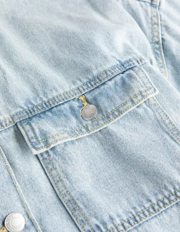 Jeansjacke - Baumwolle - hellblau