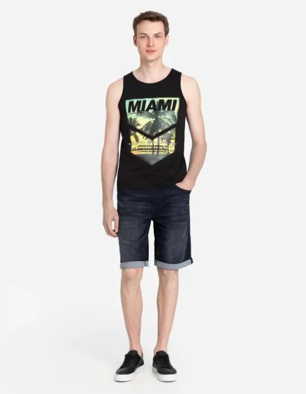 Jeansshorts - Wascheffekte - blau