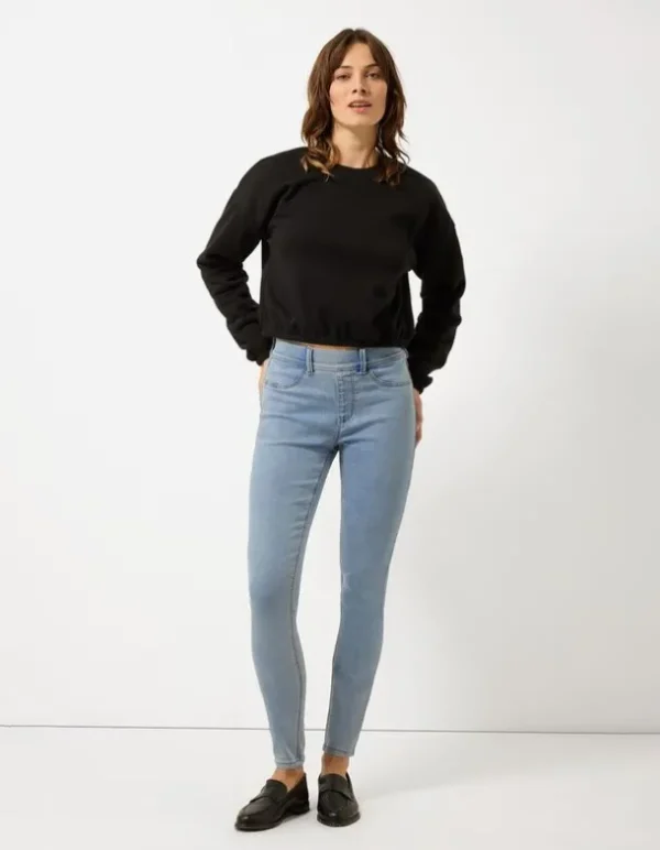 Jeggings - Wascheffekte - hellblau