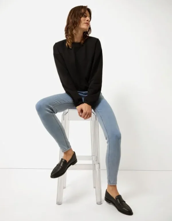 Jeggings - Wascheffekte - hellblau