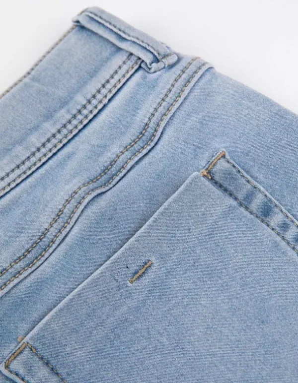 Jeggings - Wascheffekte - hellblau