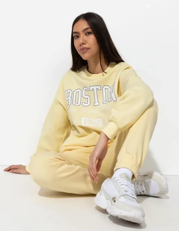 Jogginghose - Relaxed Fit - hellgelb