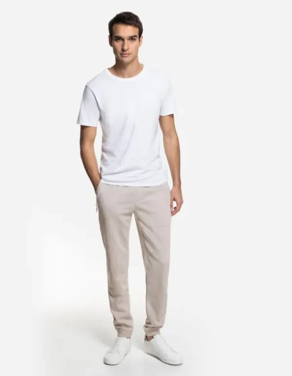 Jogginghose - Weites Bein - beige