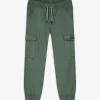 Jogpants - Aufgesetze Taschen - dunkelgrün