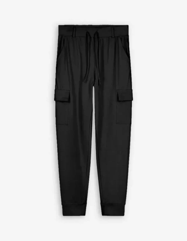 Jogpants - Aufgesetze Taschen - schwarz