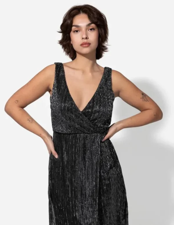 Kleid - Lurex - silberfarben