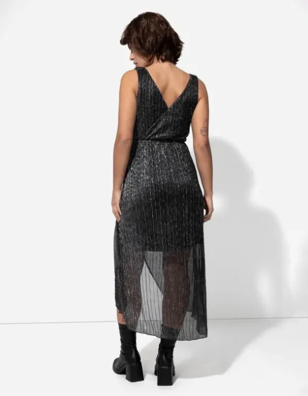 Kleid - Lurex - silberfarben