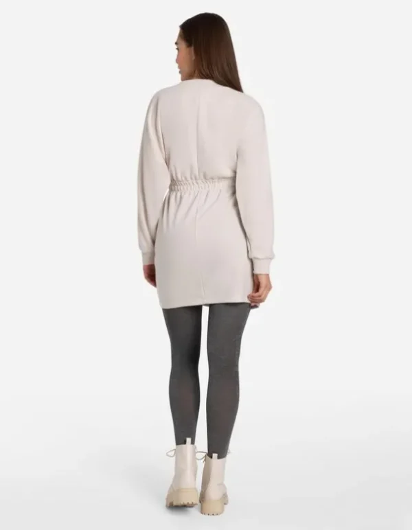 Kleid - Tunnelzug auf Taillenhöhe - beige