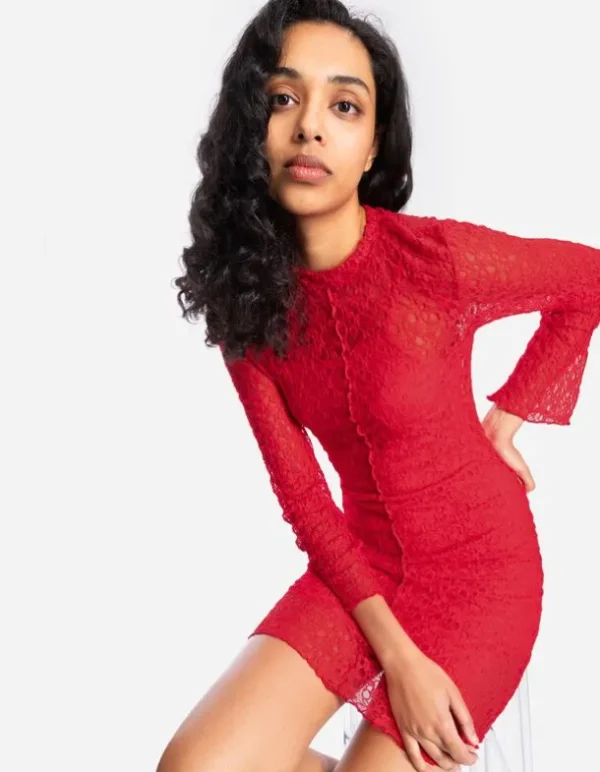 Kleid - Unterkleid - rot