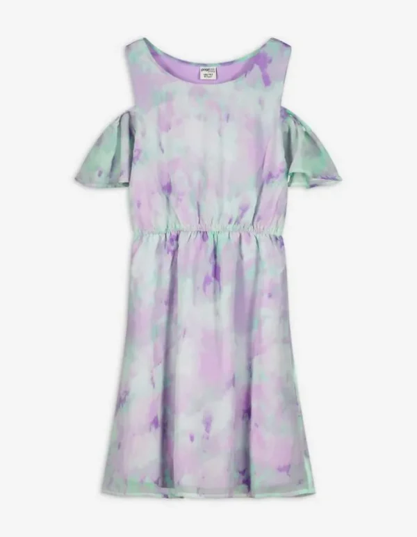Kleid in A-Linie - Ärmel mit Volants