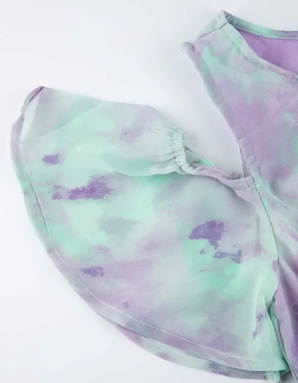 Kleid in A-Linie - Ärmel mit Volants