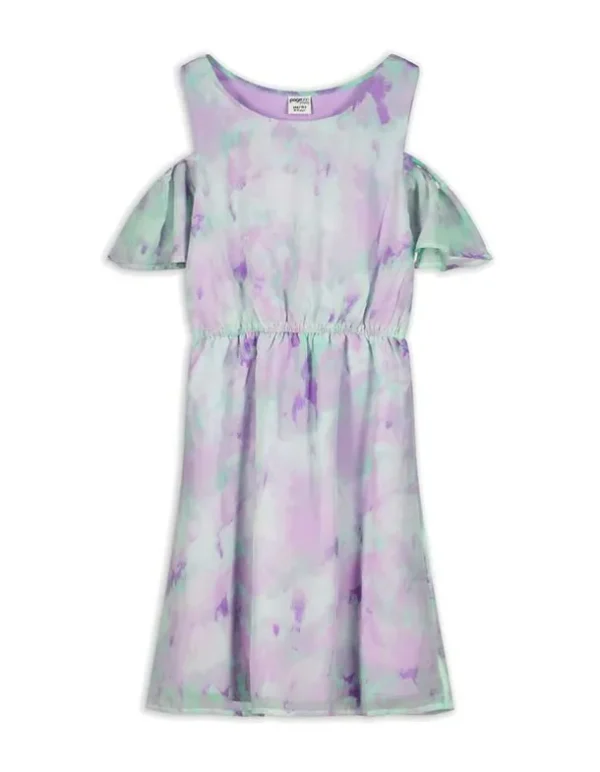 Kleid in A-Linie - Ärmel mit Volants