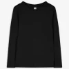 Langarmshirt - Baumwolle - schwarz