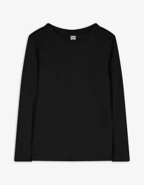 Langarmshirt - Baumwolle - schwarz