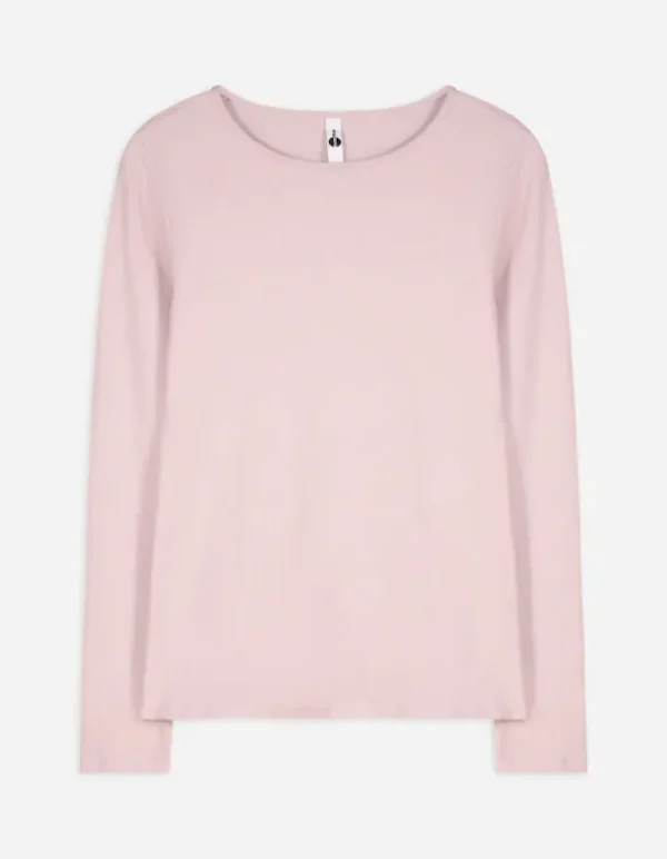 Langarmshirt - Baumwoll-Mix - rosa